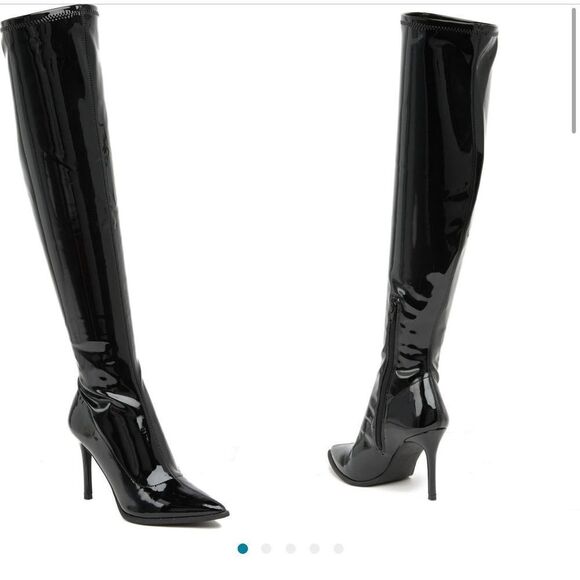 Steve Madden Stiles Tall Patent Leather Boots NEW - Picture 1 of 5